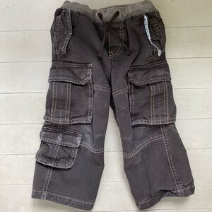 Boden Kids Pull On Black Cargo Denim Pants 3T 4T